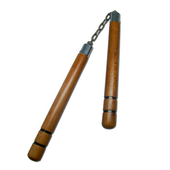 Deluxe Wooden Red Oak W/ 2 Stripes Nunchucks B.B - PRE ORDER
