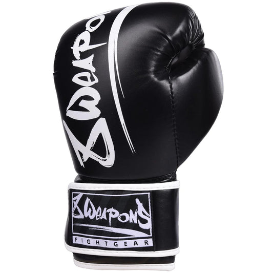 8 Weapons Unlimited Muay Thai Boxing Gloves - Black/White