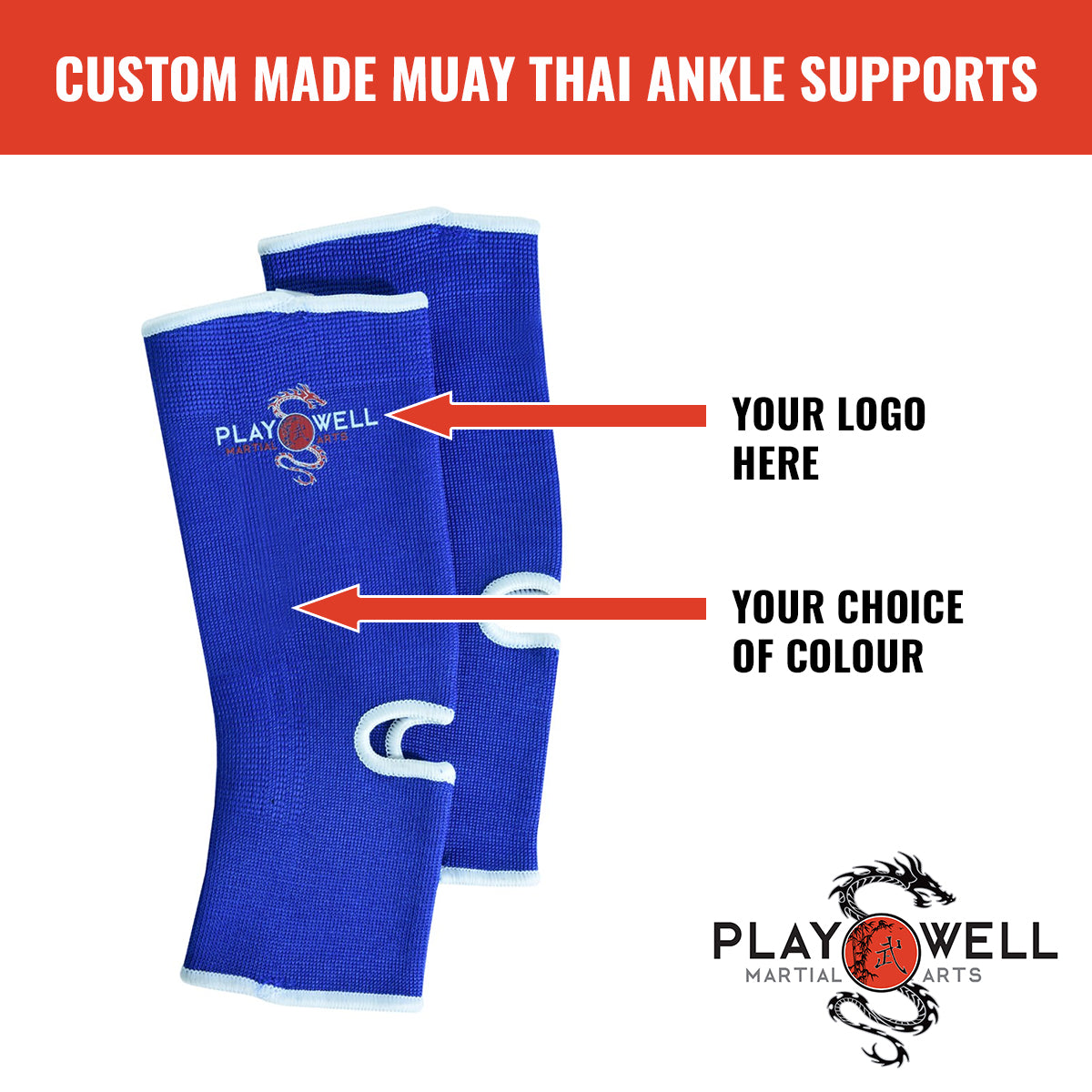 Custom Made Martial Arts Ankle Supports - Your Logo