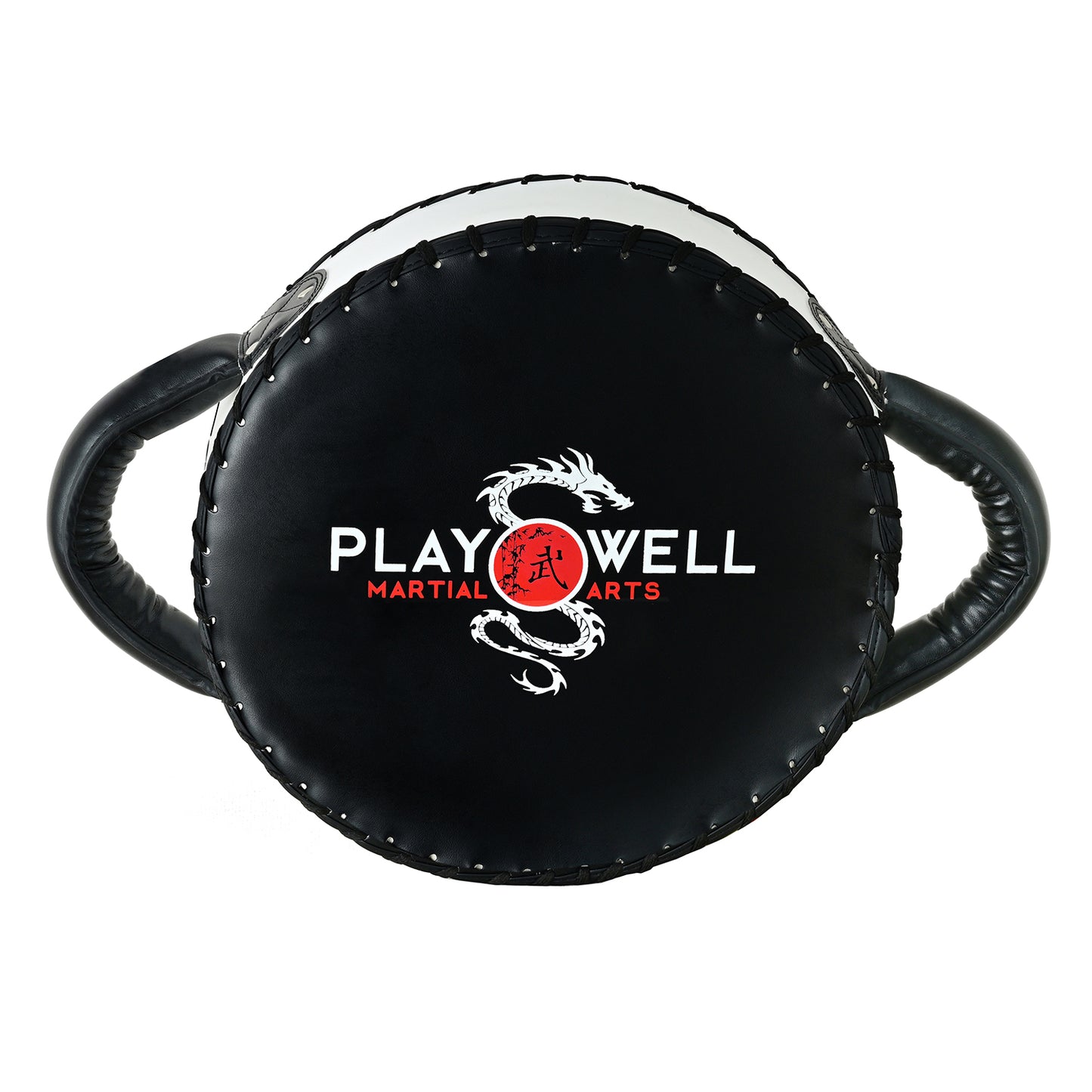 Elite Pro Round Boxing Striking Shield - Black/White