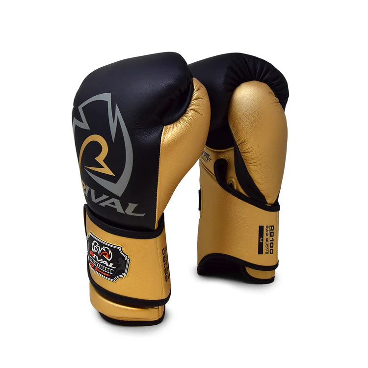 Rival RB100 Professional Bag Gloves - Black/Gold