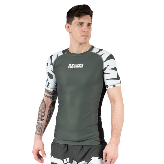 Scramble Baka Short Sleeve Rash Guard - Khaki