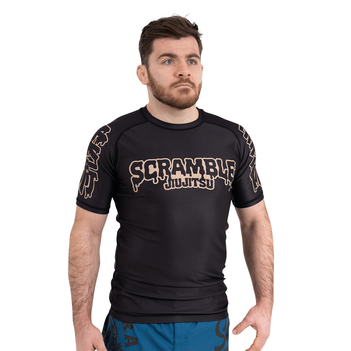 Scramble Drip Logo Short Sleeve Rash Guard