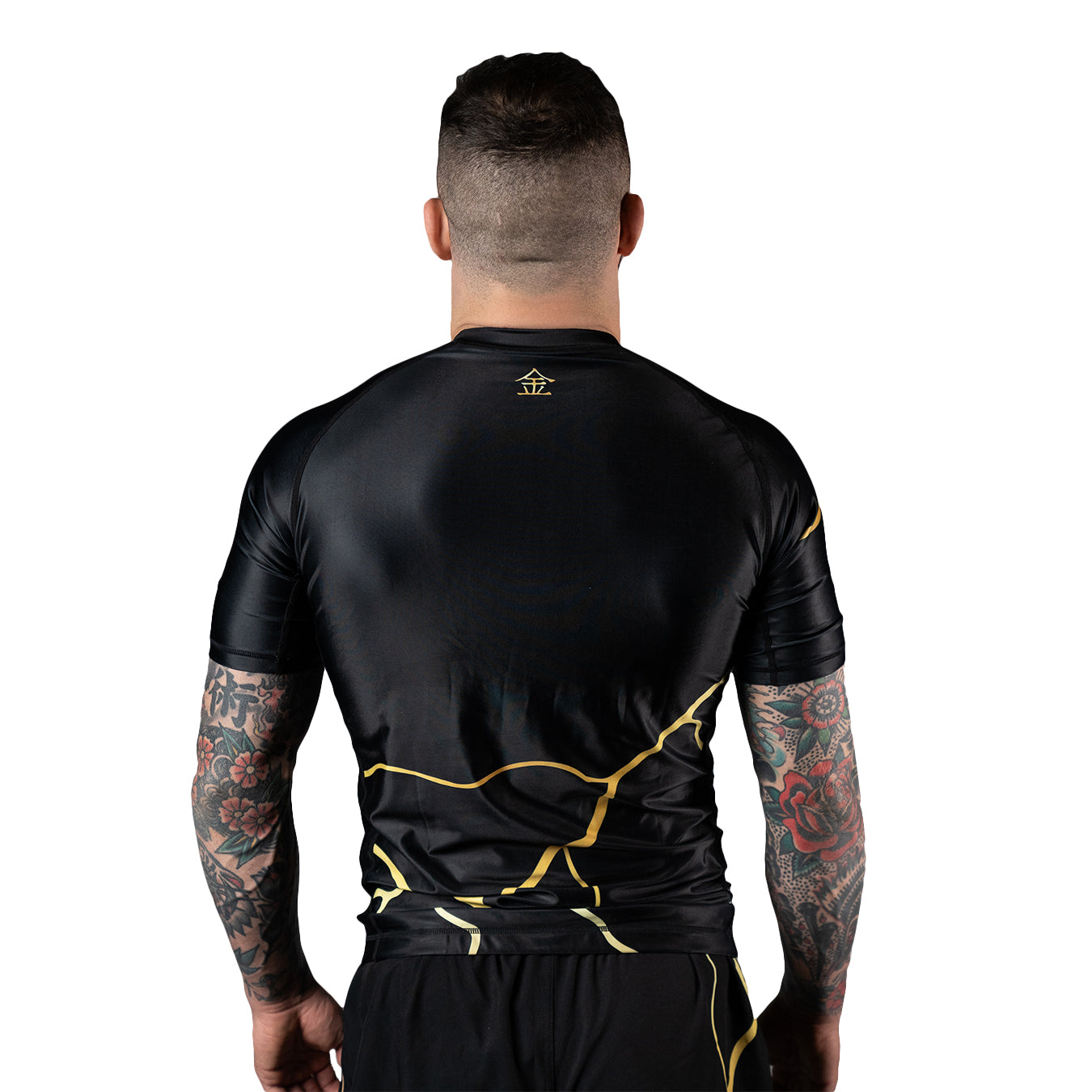 Scramble Kintsugi Short Sleeve Rash Guard - Black