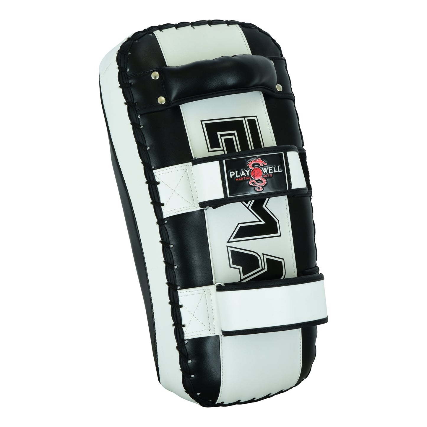 Deluxe Muay Thai Curved Air Tech Arm Pads, - Black/White SINGLE