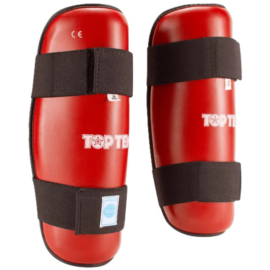 Top Ten Wako Approved Kickboxing Shin Guards - Red