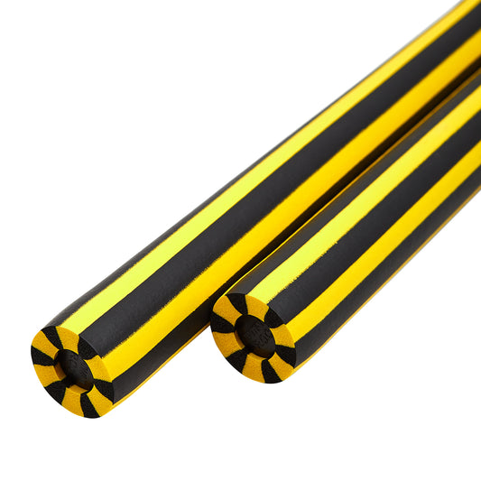 NR-014B: Foam Nunchaku with Cord Yellow / Black Stripes