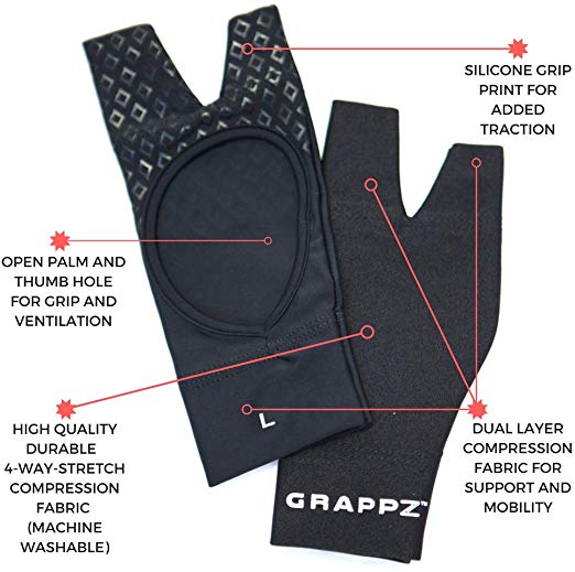 Grappz - Finger Tape Alternative Compression Grappling Gloves