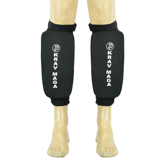 Krav Maga Black Heavy  EVA Padding Elasticated Shin Guards