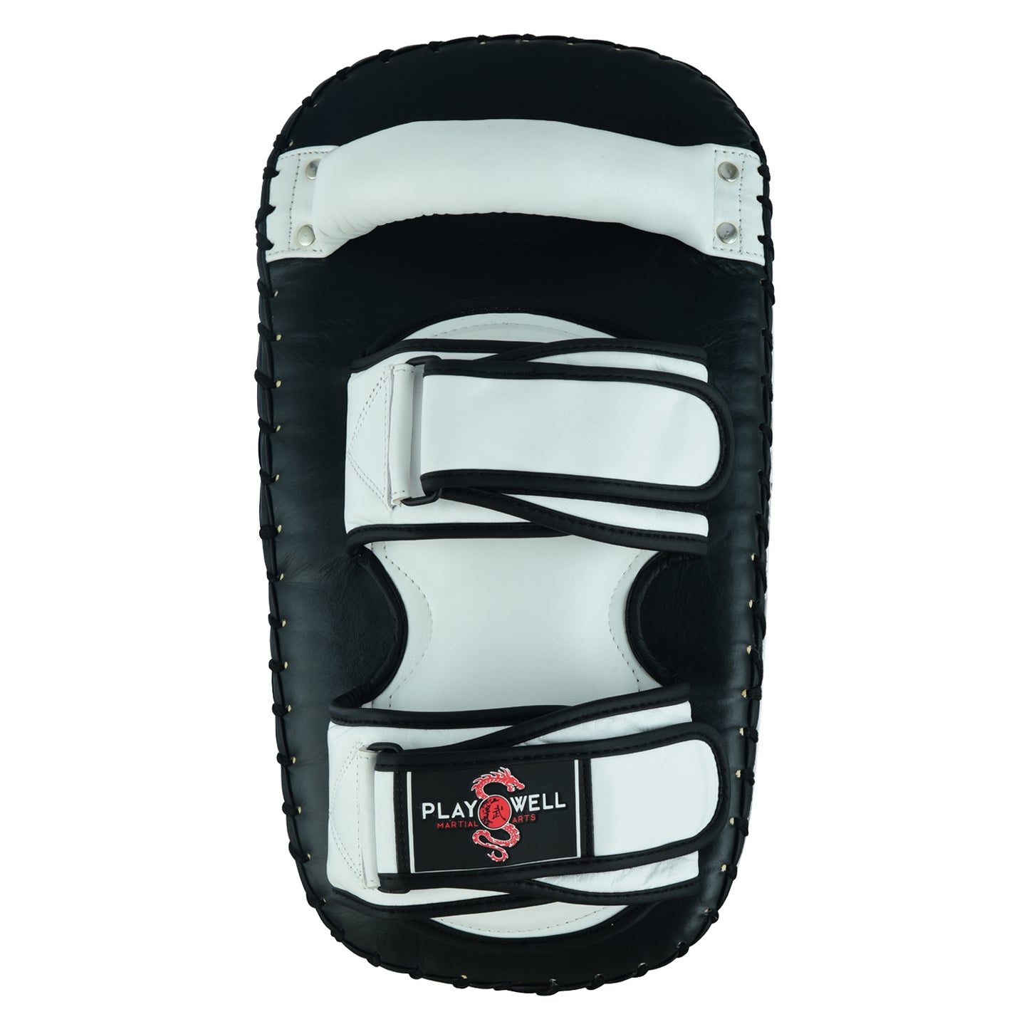 Playwell Elite Deluxe " Logos" Leather Curved Thai Pad - Pair