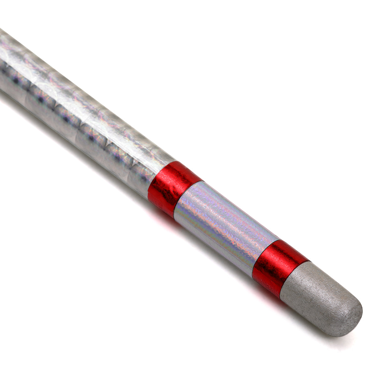 Chrome Competition Silver/Red Spiral Ultra Light Bo Staff - 72"