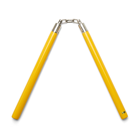 Competition Wooden Speed Nunchucks Chain 11" - Yellow