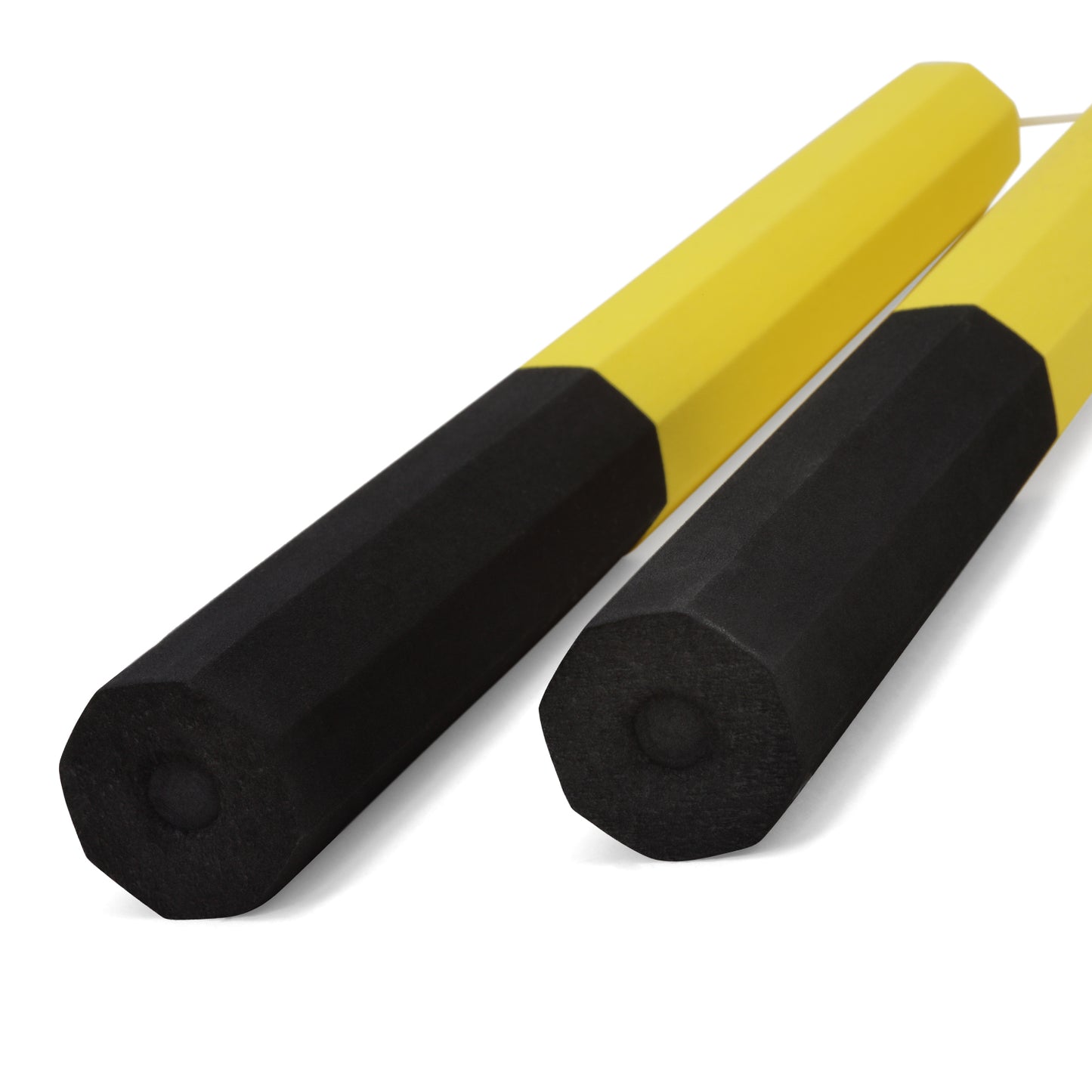 NR-012b: Octagonal Dense Foam Nunchaku Yellow/Black - 12"