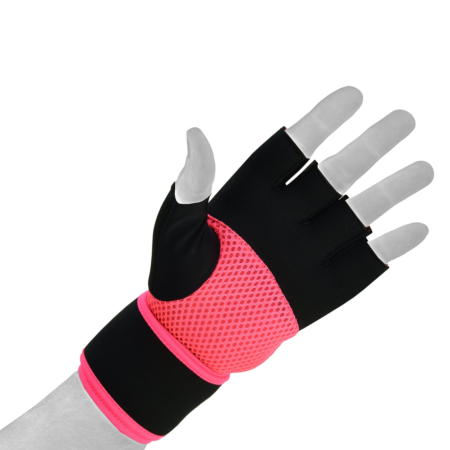 Playwell Elite Ladies Pro Gel Hand Wrap Gloves - Black/Pink