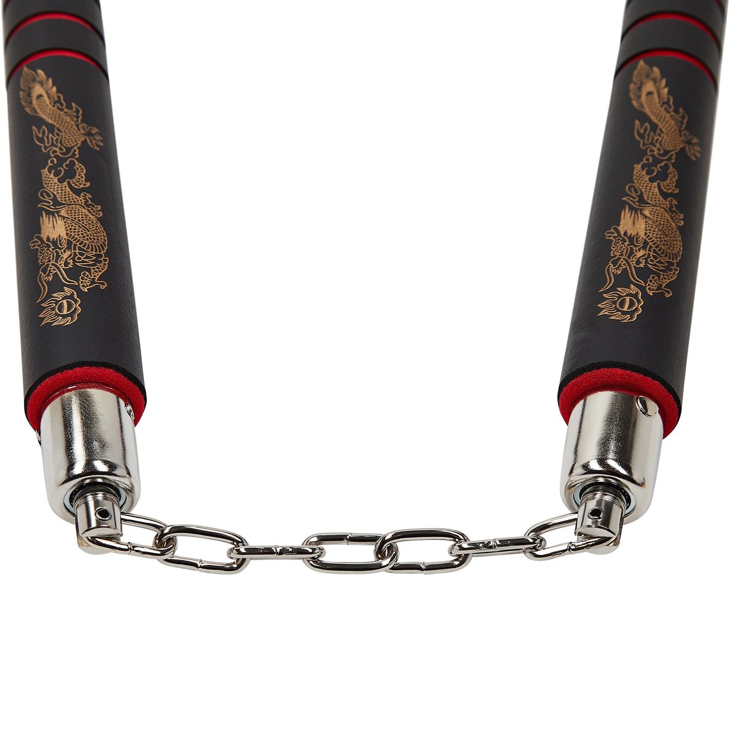 NR-027:Deluxe  Foam Nunchaku B.B With Grip : Red grips - PRE ORD