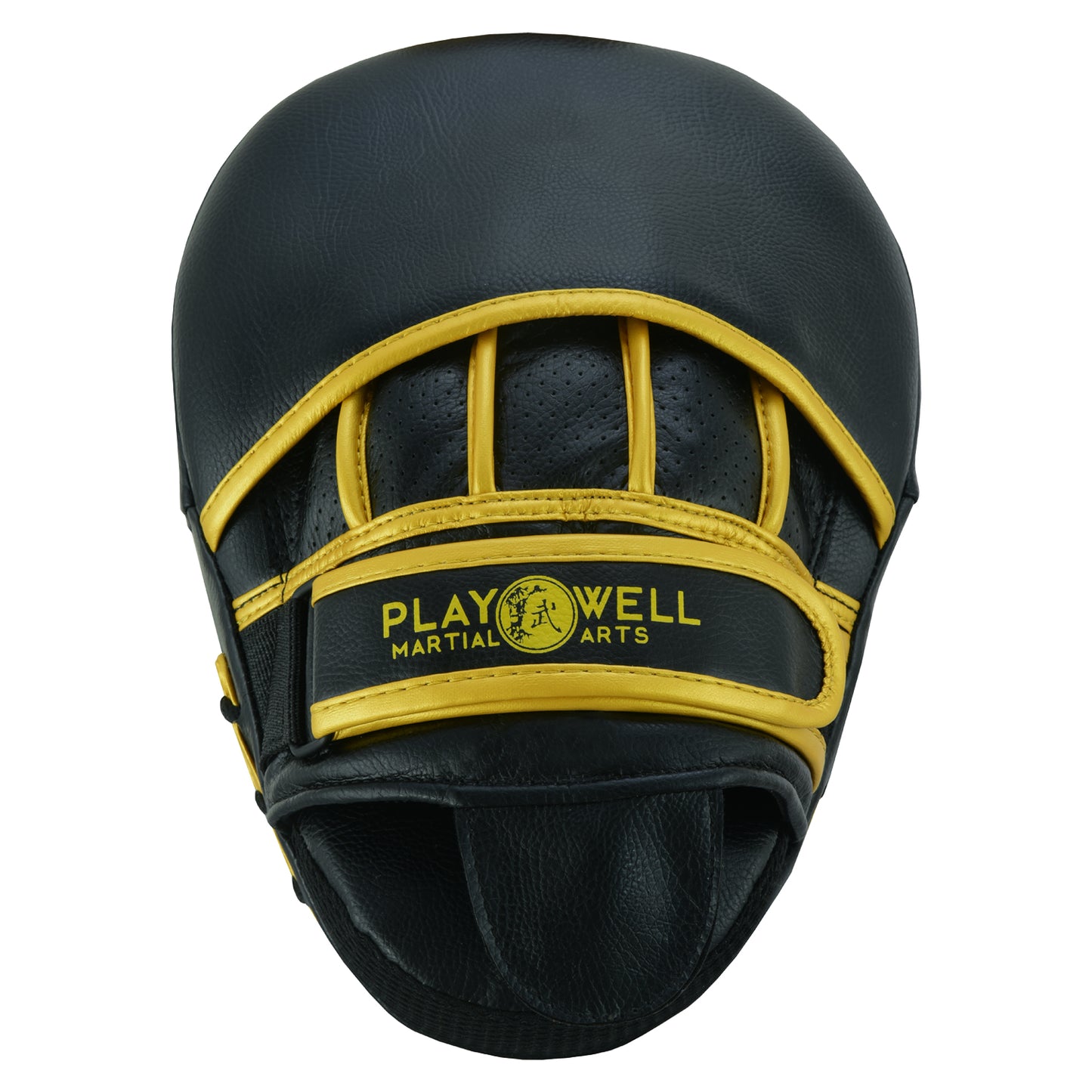 Playwell Rexine Leather Curved Target Focus Pads - Black/Gold