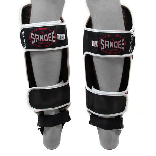 Sandee Cool Tec Leather Shin Guards - Black