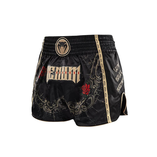 Venum Santa Muerte 5.0 Muay Thai Shorts - Deep Black/Gold