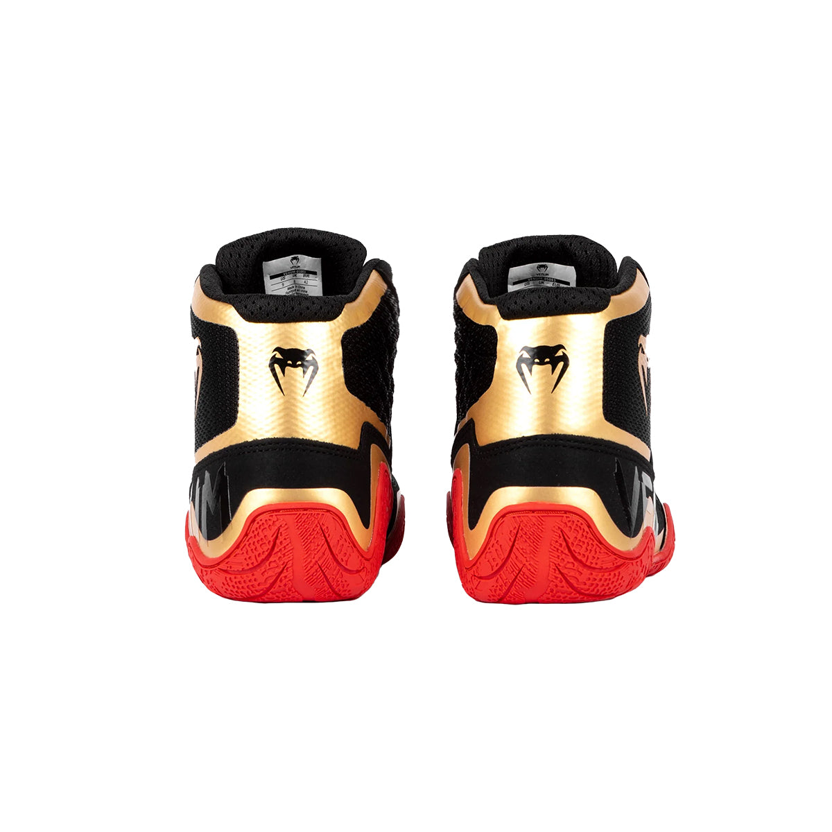 Venum Elite Premium Wrestling Shoes - Black/Gold/Red