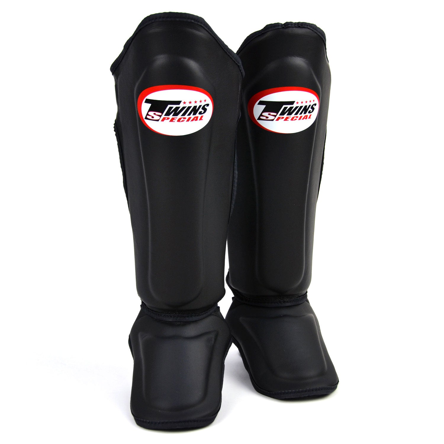 Twins Leather  Double Padded Shin Guards  - Black