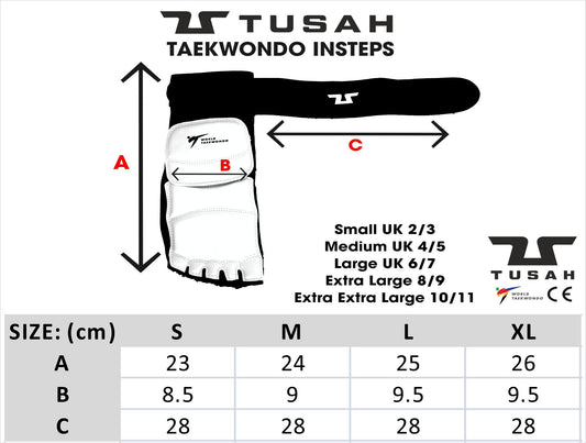 Tusah WT Taekwondo Instep Foot Sparring Guards