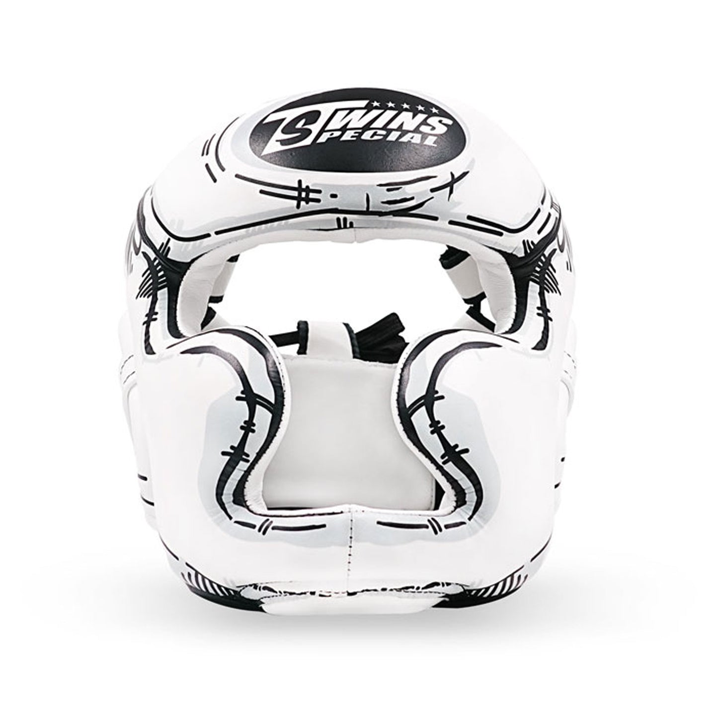 Twins HGL3 White Leather Sparring Comic Head Guard