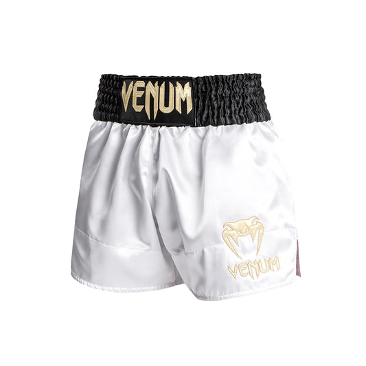 Venum Classic Muay Thai Shorts  -  Black/White/Gold