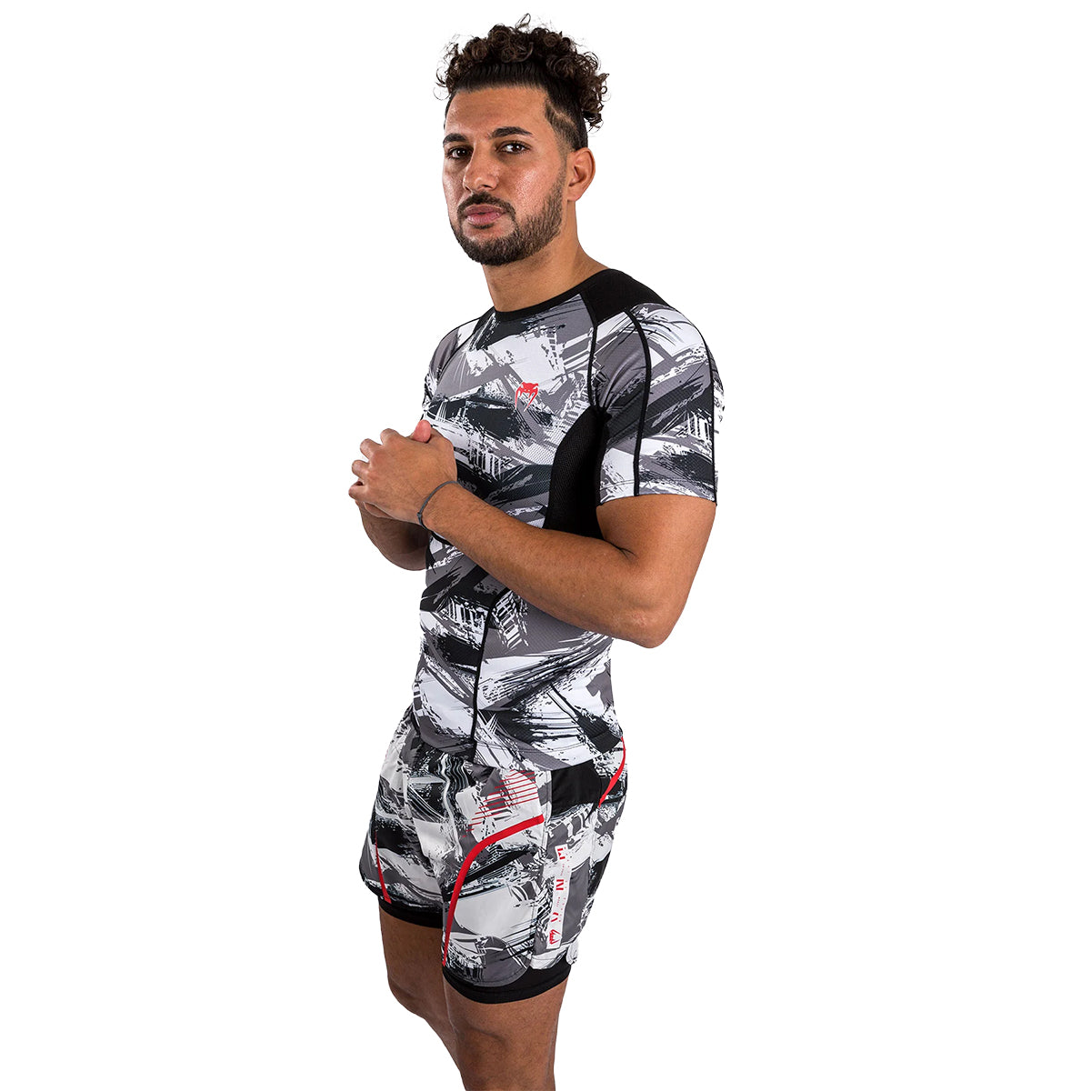 Venum Electron 3.0 MMA Short Sleeve Rashguard - Camo Grey