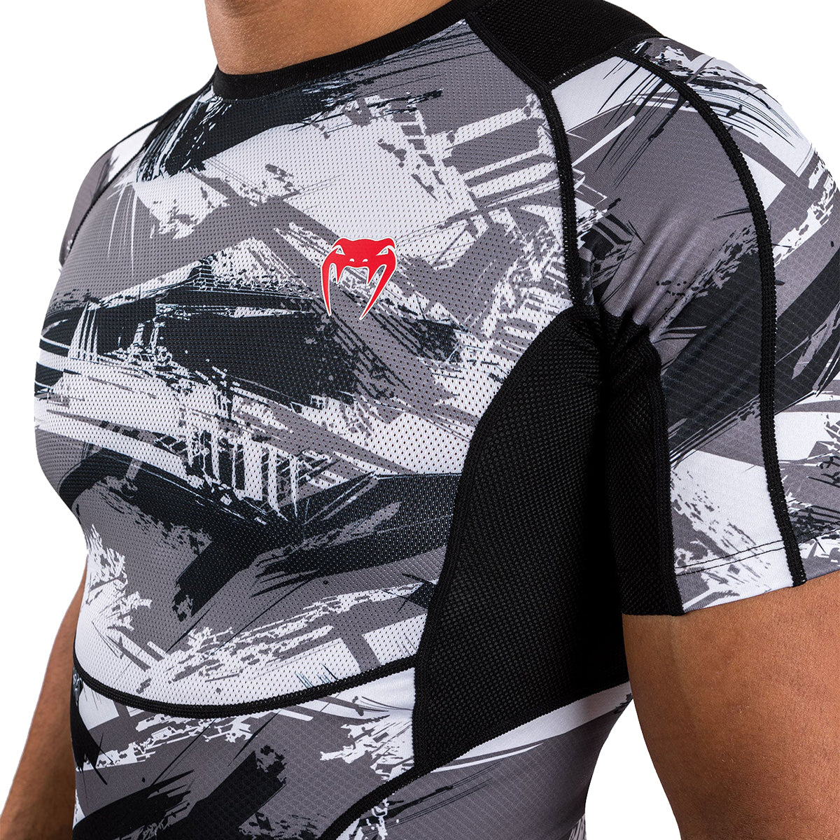 Venum Electron 3.0 MMA Short Sleeve Rashguard - Camo Grey