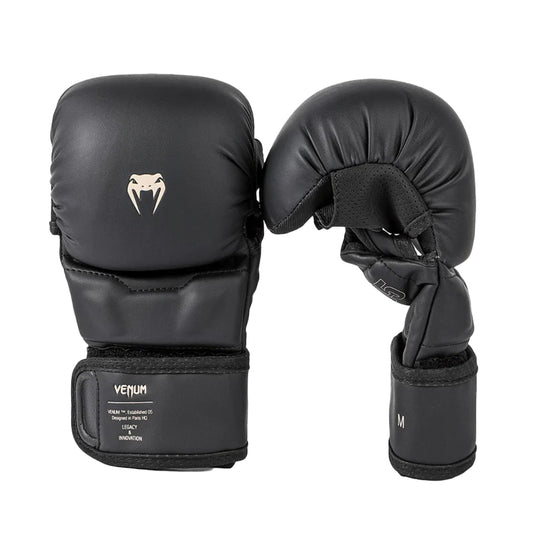 Venum MMA Impact Evo 7oz Sparring Gloves - Black/Black