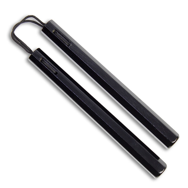 NR-03714: Nunchaku Octagonal with Cord  14" : Black