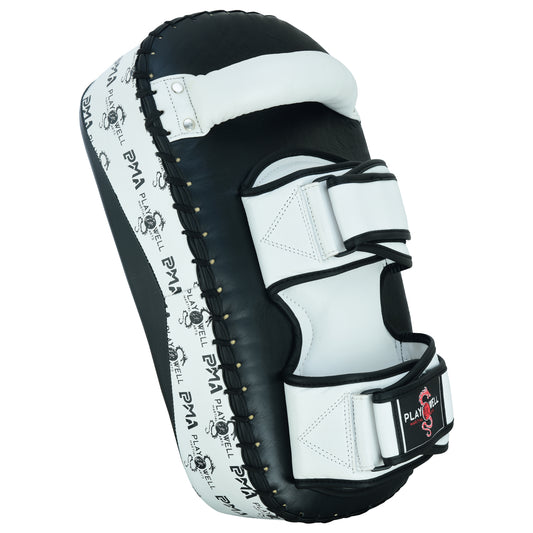 Playwell Elite Deluxe " Logos" Leather Curved Thai Pad  - Pair