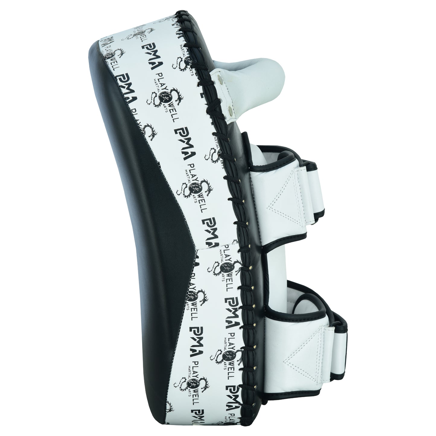 Playwell Elite Deluxe " Logos" Leather Curved Thai Pad  - Pair