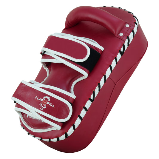 Playwell Elite " Maroon Series " Leather Curved Thai Pad - PAIR