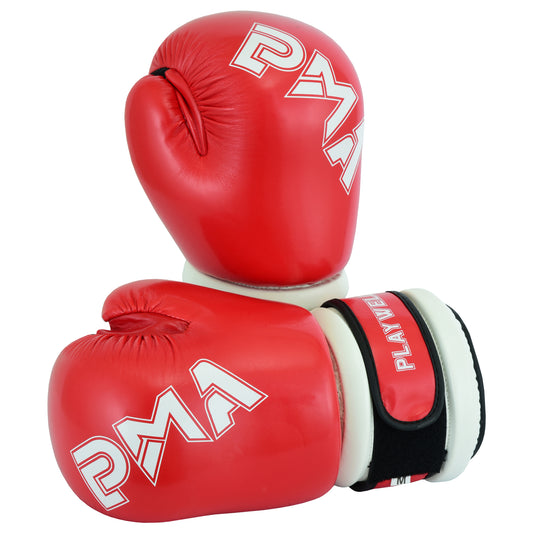 Semi Contact Elite Glossy Sparring Gloves: Red