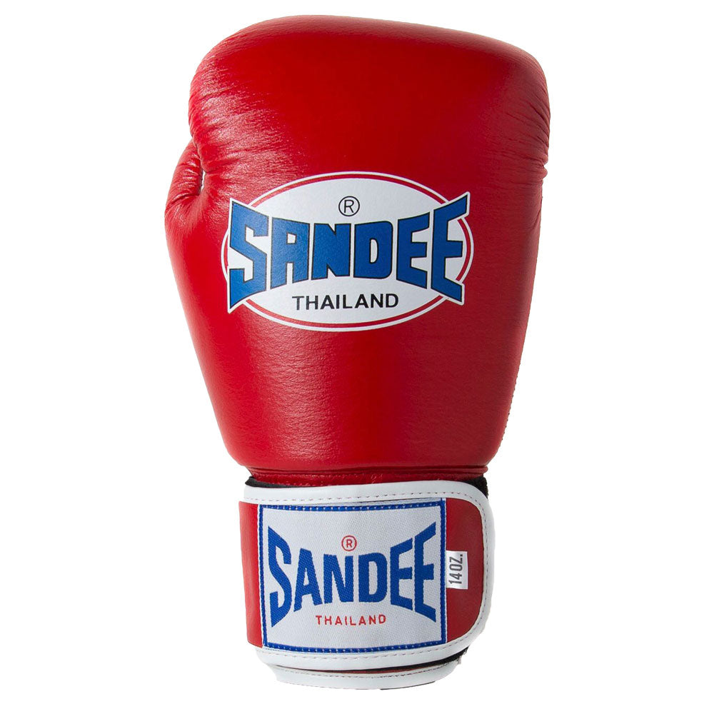 Sandee Authentic Leather Boxing Gloves - Red