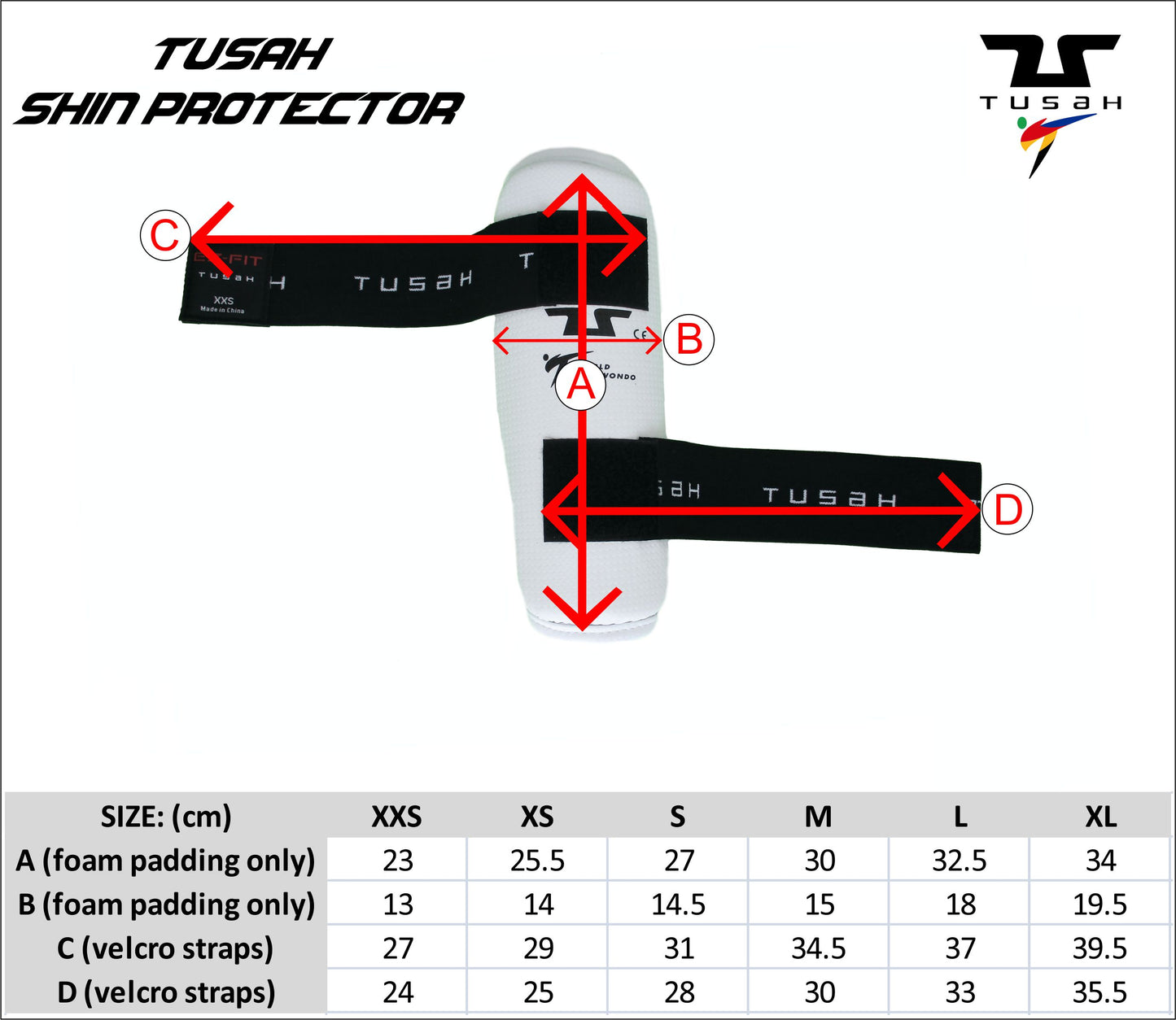 Tusah WT  Taekwondo Competition Approved Shin Guards